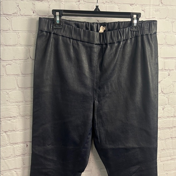 J. Crew Collections Full Leather ladies stunning pull on blue  pants size 16 - Picture 2 of 8